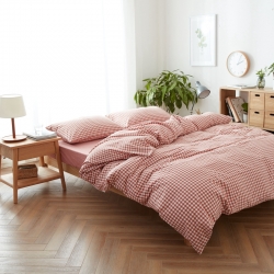 北欧良品格纹系水洗棉四件套无印良品四件套北欧宜家被套床笠床单