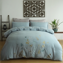 云梦居家纺   水洗棉新中式绣花四件套