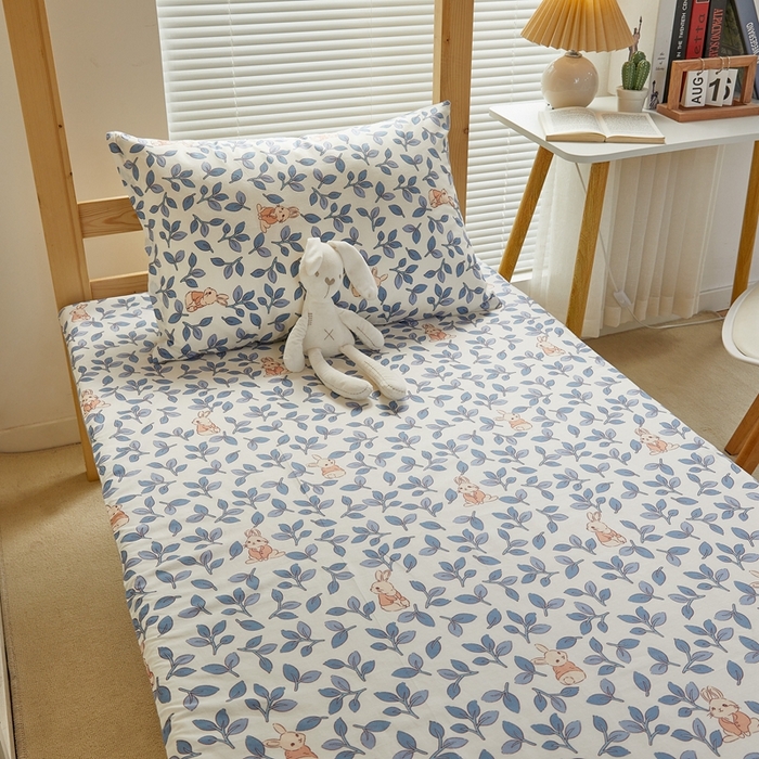 91家纺网 家纺一手货源 找家纺 金丝鸟 2023新款全棉加水晶绒棉加绒床垫套 菲菲兔