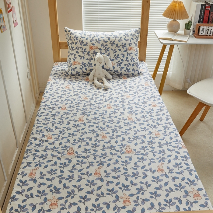 91家纺网 家纺一手货源 找家纺 金丝鸟 2023新款全棉加水晶绒棉加绒床垫套 菲菲兔