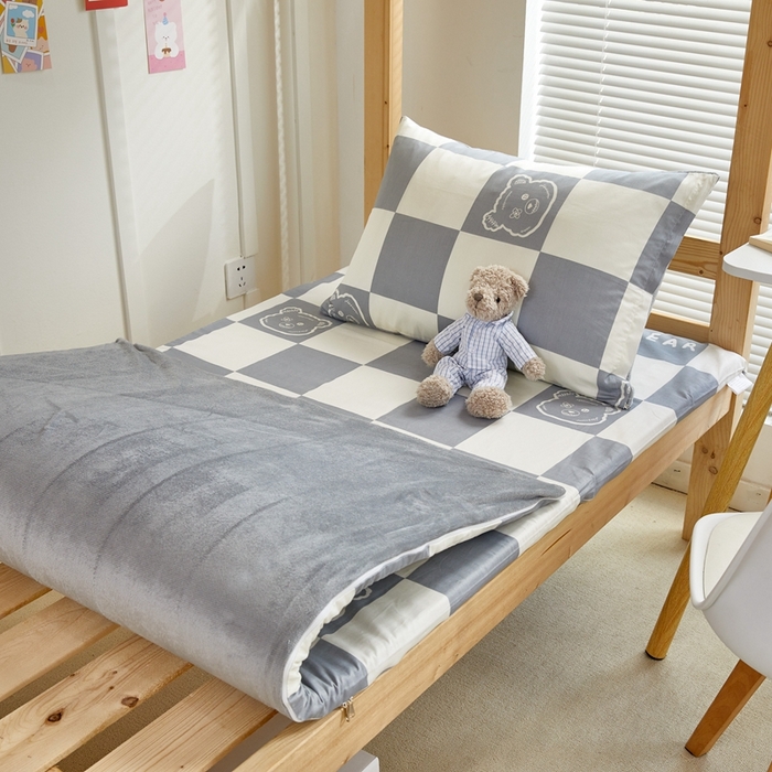 91家纺网 家纺一手货源 找家纺 金丝鸟 2023新款全棉加水晶绒棉加绒床垫套 无影熊