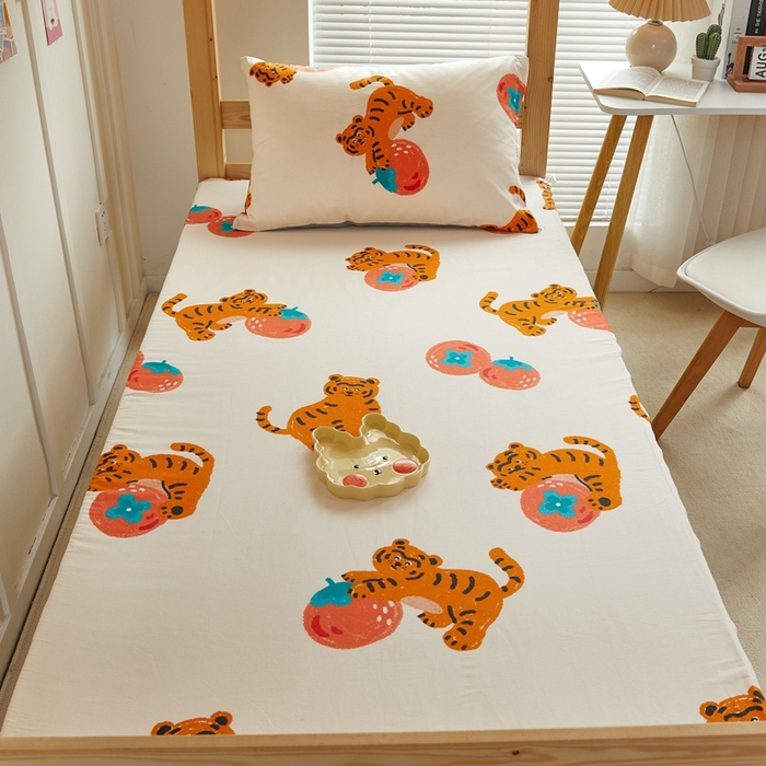 91家纺网 家纺一手货源 找家纺 金丝鸟 2023新款全棉加水晶绒棉加绒床垫套 喜柿虎