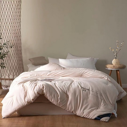 91家纺网 家纺一手货源 找家纺 米洛贝伊 2022新款德绒加厚保暖抗菌被 暖杏色