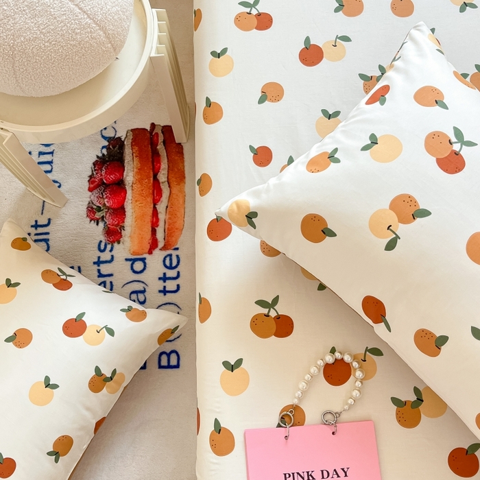 91家纺网 家纺一手货源 找家纺 2023新款全棉印花小清新系列-单枕套 山楂树之恋