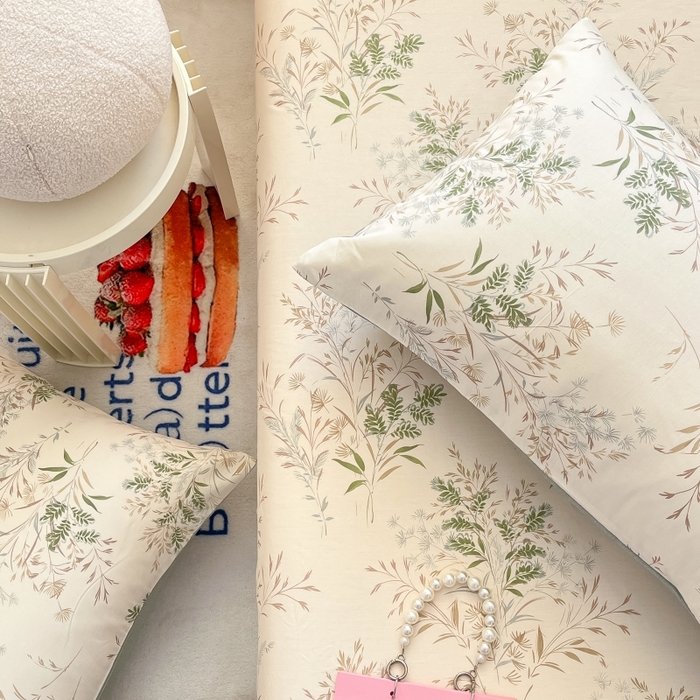 91家纺网 家纺一手货源 找家纺 2023新款全棉印花小清新系列-单枕套 浅草