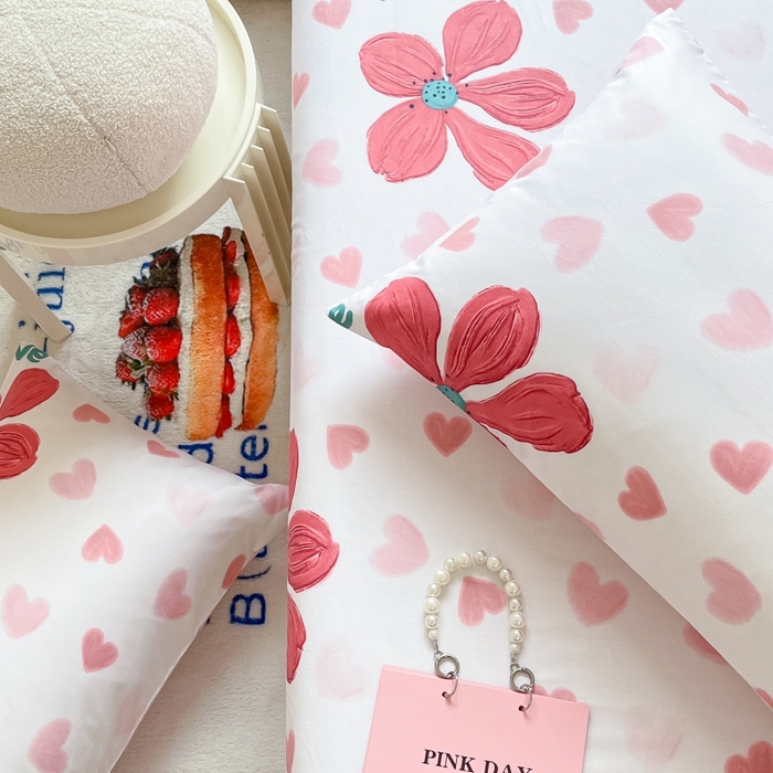 91家纺网 家纺一手货源 找家纺 2023新款全棉印花小清新系列-单枕套 暖语