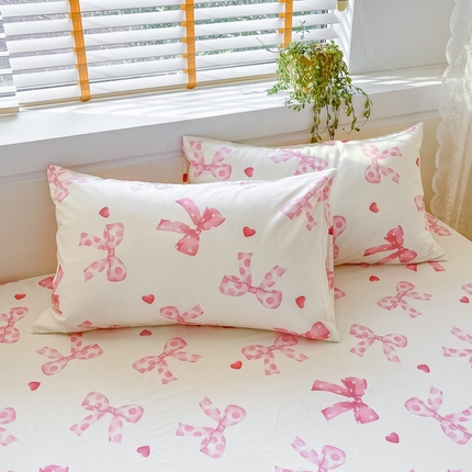 91家纺网 家纺一手货源 找家纺 2023新款全棉印花小清新系列-单枕套 爱情魔法