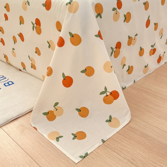 91家纺网 家纺一手货源 找家纺 2023新款全棉印花小清新系列-单床单 山楂树之恋