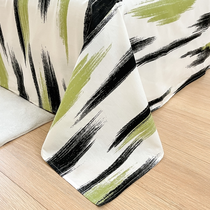 91家纺网 家纺一手货源 找家纺 2023新款全棉印花小清新系列-单床单 幸运线条