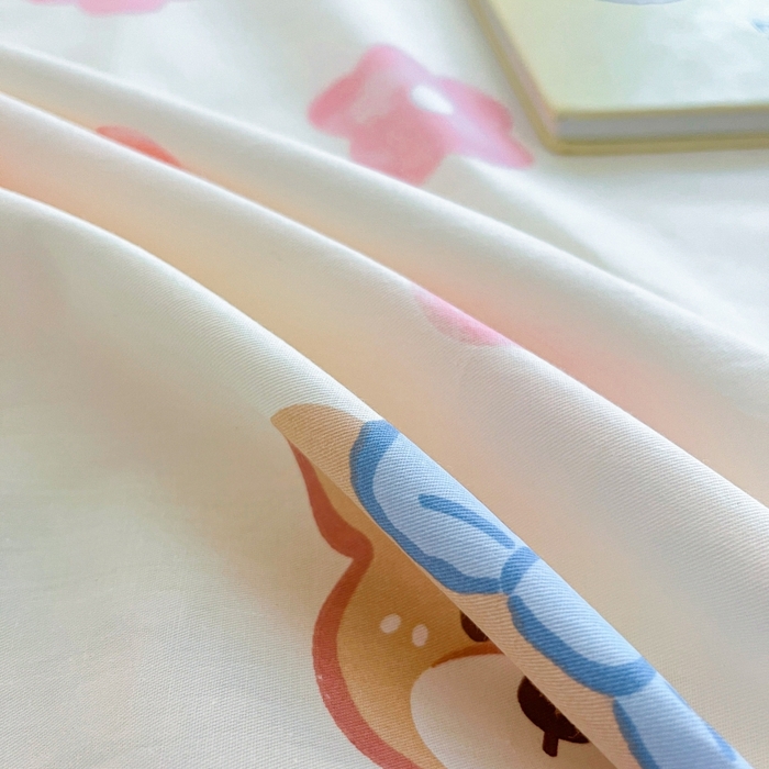 91家纺网 家纺一手货源 找家纺 2023新款全棉印花小清新系列-单床单 樱桃小丸子