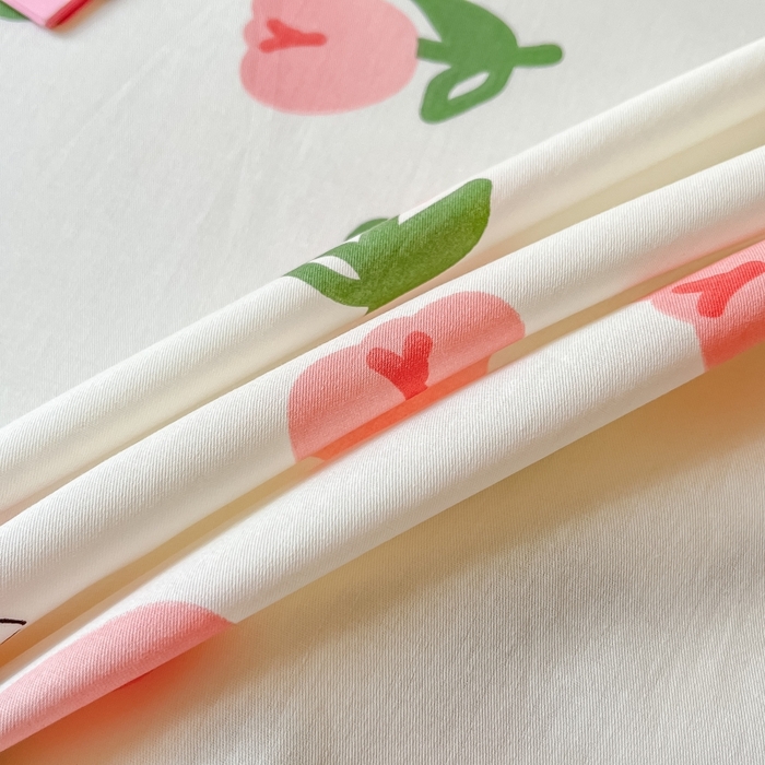 91家纺网 家纺一手货源 找家纺 2023新款全棉印花小清新系列-单床单 雨沫