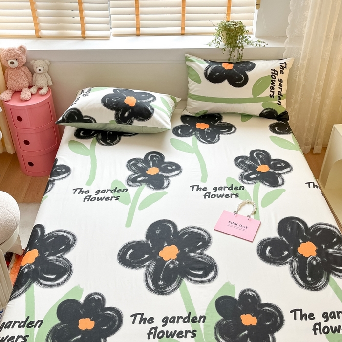 91家纺网 家纺一手货源 找家纺 2023新款全棉印花小清新系列-单床单 枝意