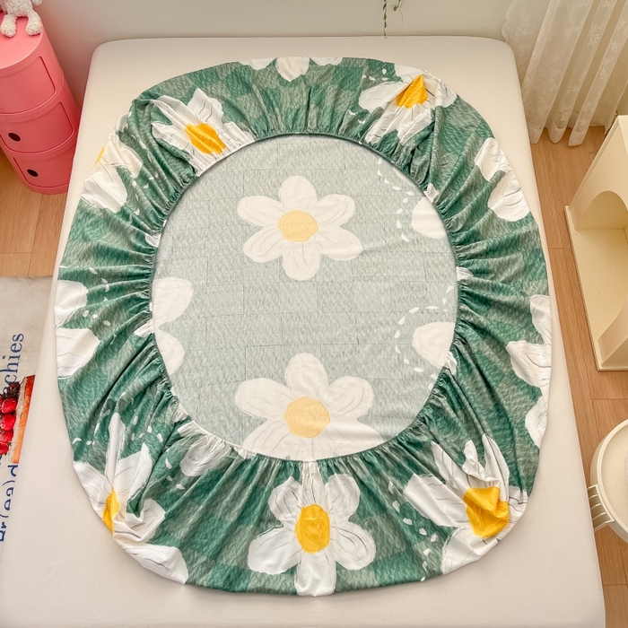 91家纺网 家纺一手货源 找家纺 2023年新款全棉印花单品系列-单床笠 青涩花朵