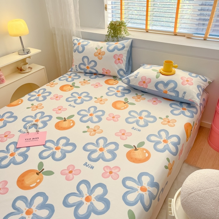 91家纺网 家纺一手货源 找家纺 2023年新款全棉印花单品系列-单床笠 手绘春意