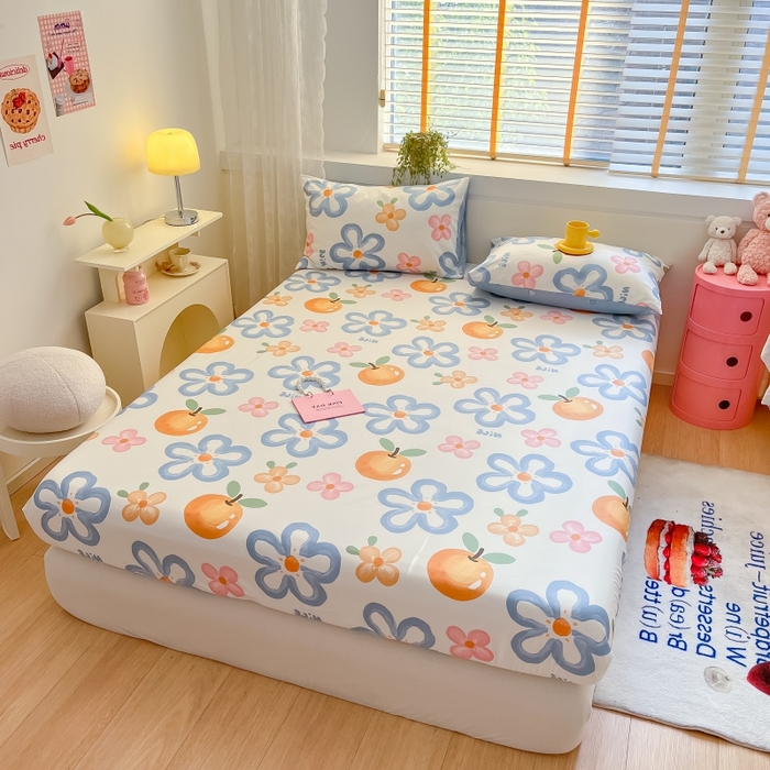 91家纺网 家纺一手货源 找家纺 2023年新款全棉印花单品系列-单床笠 手绘春意