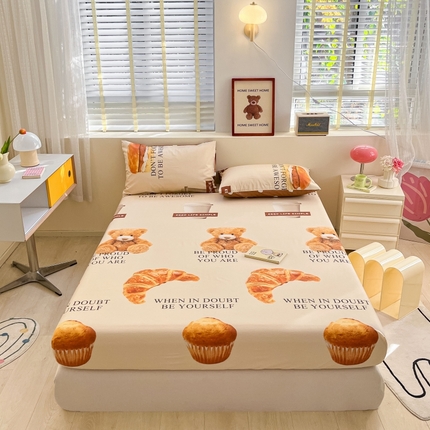 2023年新款全棉印花单品系列-单床笠 泰迪熊