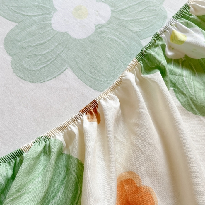 91家纺网 家纺一手货源 找家纺 2023年新款全棉印花单品系列-单床笠 甜甜心事