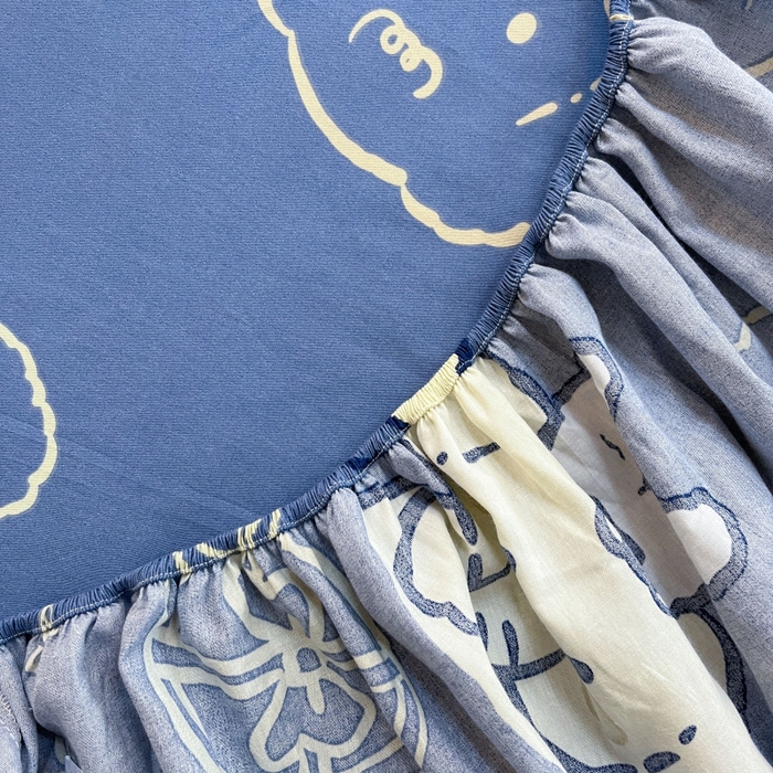 91家纺网 家纺一手货源 找家纺 2023年新款全棉印花单品系列-单床笠 甜心小象