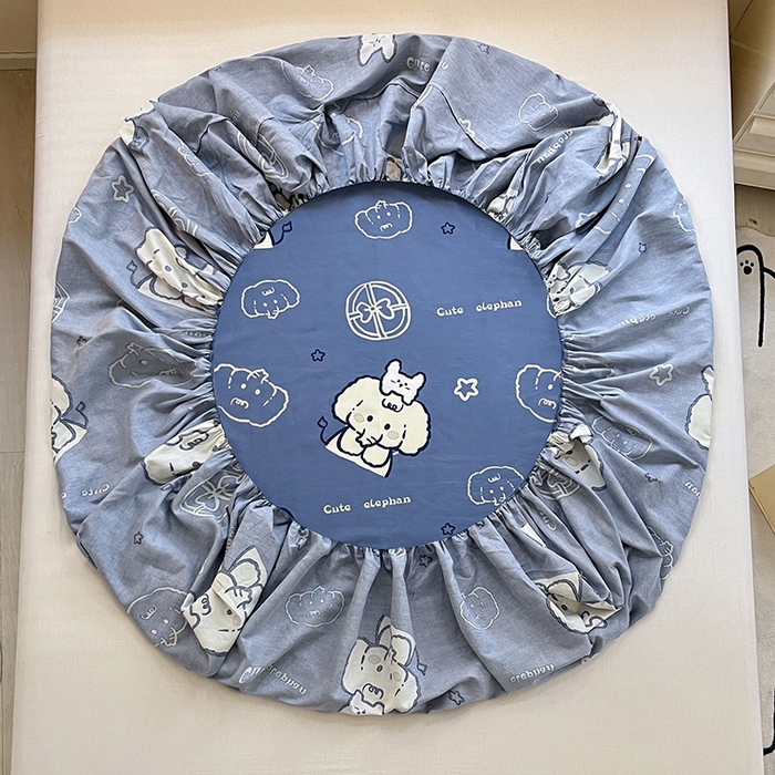 91家纺网 家纺一手货源 找家纺 2023年新款全棉印花单品系列-单床笠 甜心小象