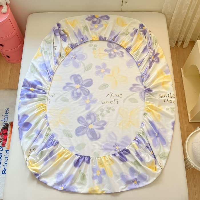 91家纺网 家纺一手货源 找家纺 2023年新款全棉印花单品系列-单床笠 微笑花