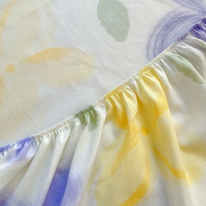 91家纺网 家纺一手货源 找家纺 2023年新款全棉印花单品系列-单床笠 微笑花