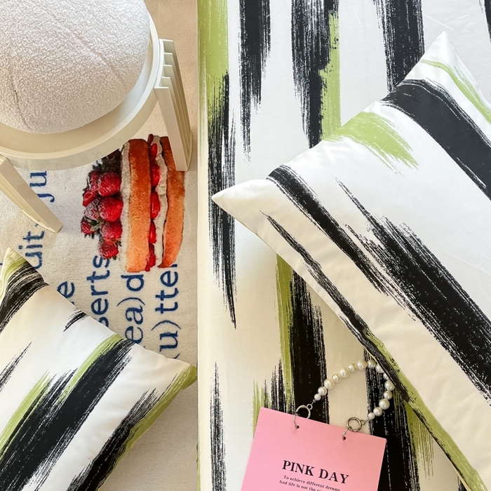 91家纺网 家纺一手货源 找家纺 2023年新款全棉印花单品系列-单床笠 幸运线条