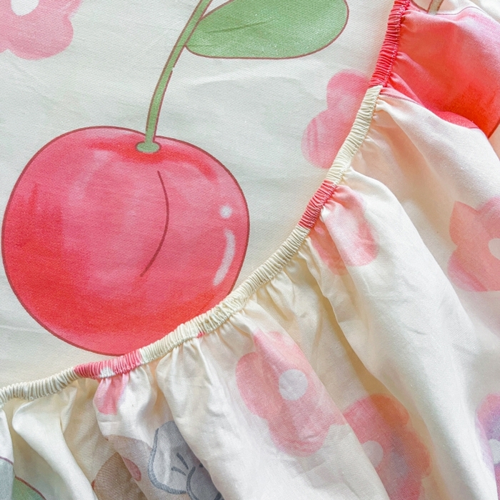 91家纺网 家纺一手货源 找家纺 2023年新款全棉印花单品系列-单床笠 樱桃小丸子