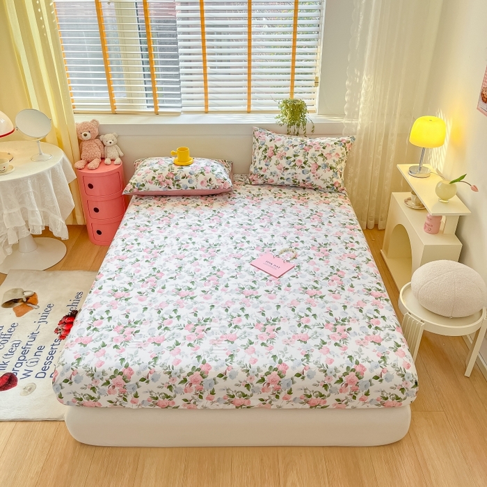 91家纺网 家纺一手货源 找家纺 2023年新款全棉印花单品系列-单床笠 优雅恋人