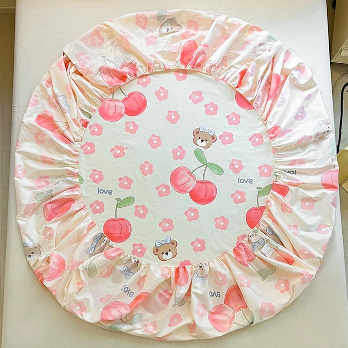 91家纺网 家纺一手货源 找家纺 2023年新款全棉印花单品系列-单床笠 樱桃小丸子