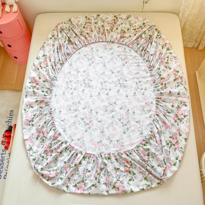 91家纺网 家纺一手货源 找家纺 2023年新款全棉印花单品系列-单床笠 优雅恋人