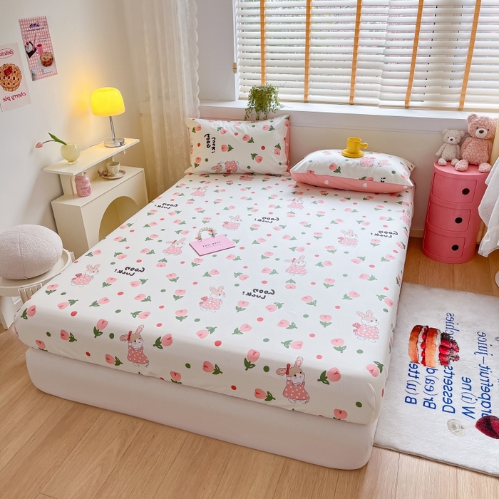 91家纺网 家纺一手货源 找家纺 2023年新款全棉印花单品系列-单床笠 雨沫