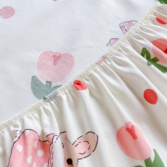 91家纺网 家纺一手货源 找家纺 2023年新款全棉印花单品系列-单床笠 雨沫