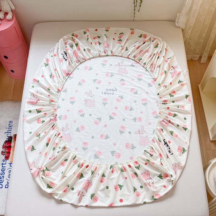 91家纺网 家纺一手货源 找家纺 2023年新款全棉印花单品系列-单床笠 雨沫