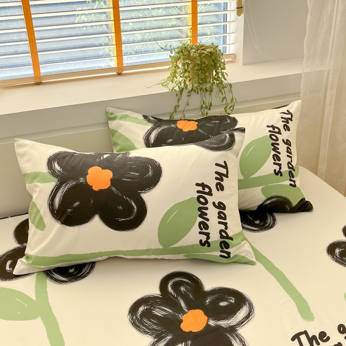 91家纺网 家纺一手货源 找家纺 2023年新款全棉印花单品系列-单床笠 枝意