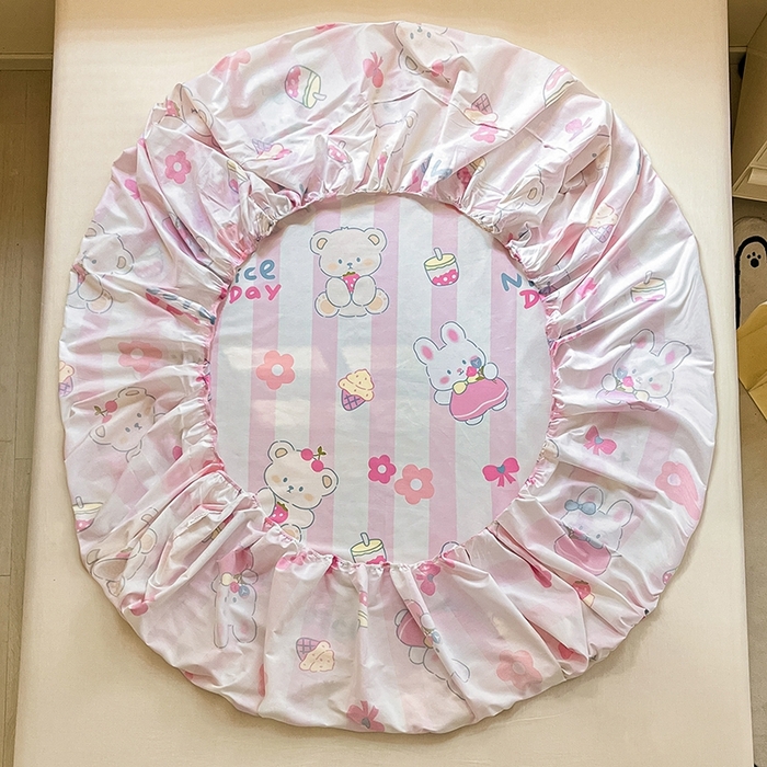 91家纺网 家纺一手货源 找家纺 2023年新款全棉印花单品系列-单床笠 元气小兔