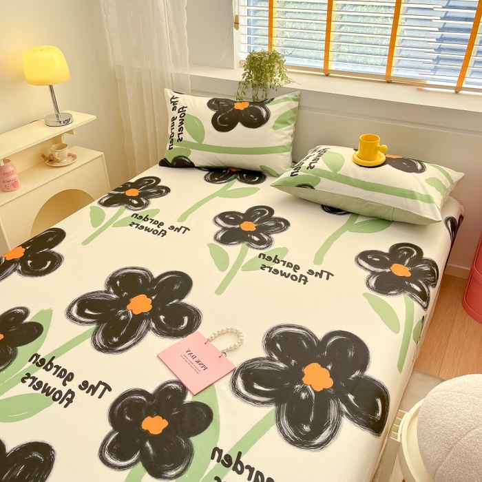 91家纺网 家纺一手货源 找家纺 2023年新款全棉印花单品系列-单床笠 枝意