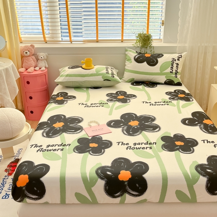 91家纺网 家纺一手货源 找家纺 2023年新款全棉印花单品系列-单床笠 枝意