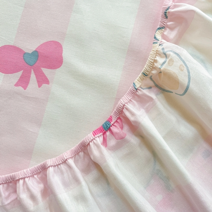 91家纺网 家纺一手货源 找家纺 2023年新款全棉印花单品系列-单床笠 元气小兔