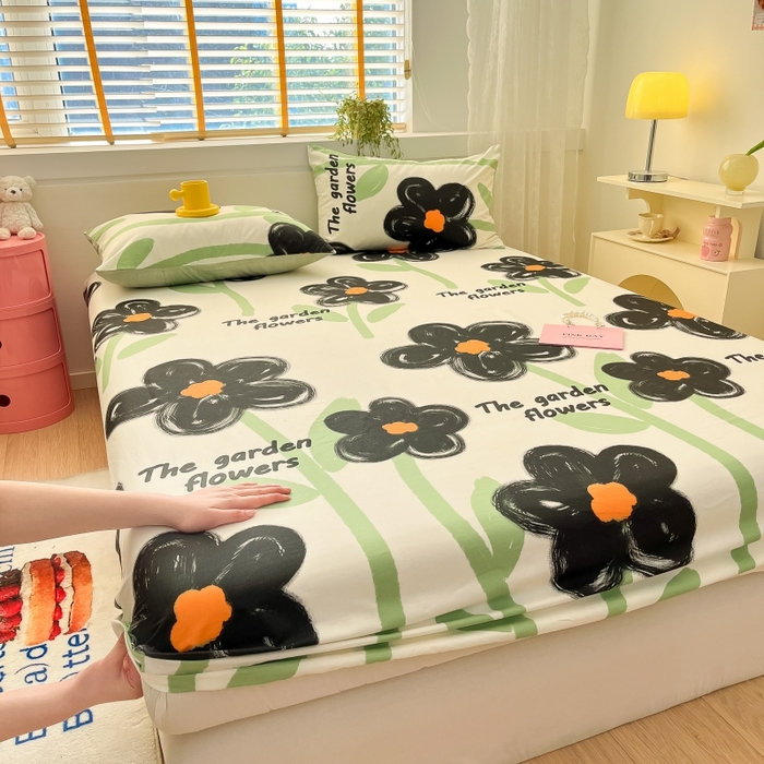 91家纺网 家纺一手货源 找家纺 2023年新款全棉印花单品系列-单床笠 枝意