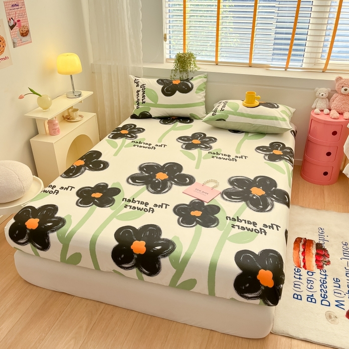 91家纺网 家纺一手货源 找家纺 2023年新款全棉印花单品系列-单床笠 枝意