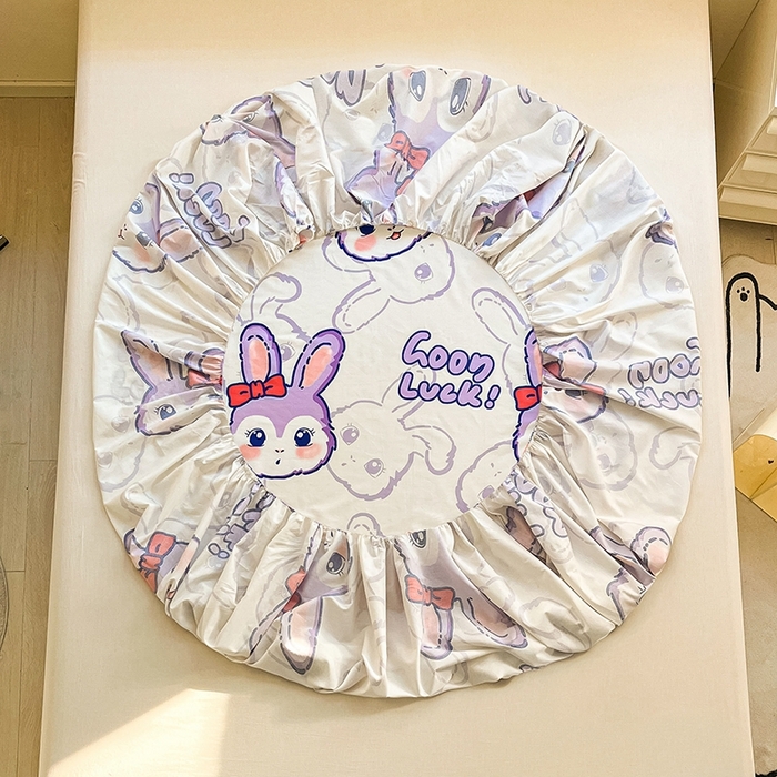 91家纺网 家纺一手货源 找家纺 2023年新款全棉印花单品系列-单床笠 紫婼