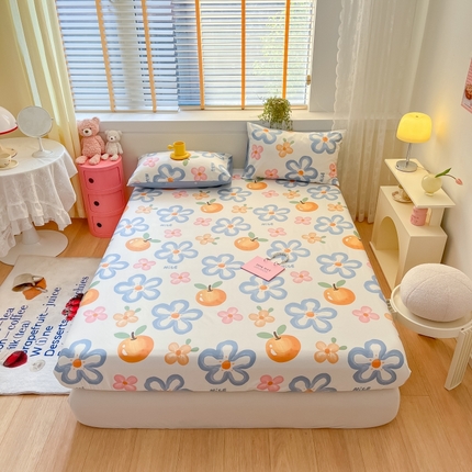 91家纺网 家纺一手货源 找家纺 2023年新款全棉印花单品系列-单床笠 手绘春意