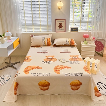 91家纺网 家纺一手货源 找家纺 （总）2023新款全棉印花小清新系列-单床单