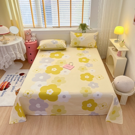 91家纺网 家纺一手货源 找家纺 （总）2023新款全棉印花小清新系列-单床单