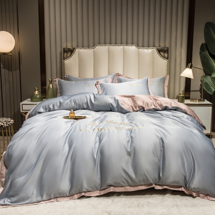 91家纺网 家纺一手货源 找家纺 （总）绒世界 2024新款水洗真丝盛夏系列单被套四件套