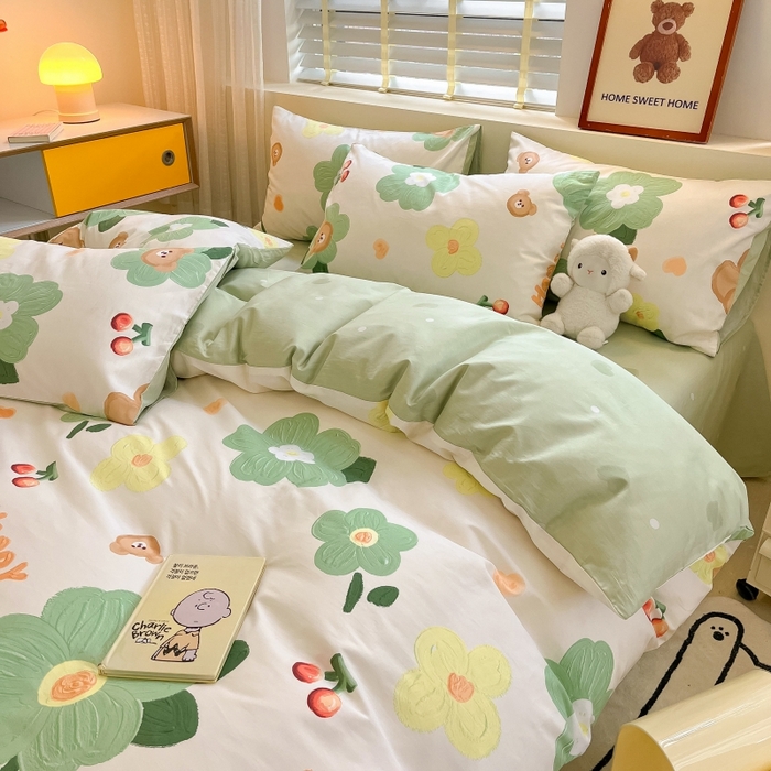 91家纺网 家纺一手货源 找家纺 蓝邻 2023年新款全棉印花单品系列-单被套 甜甜心事