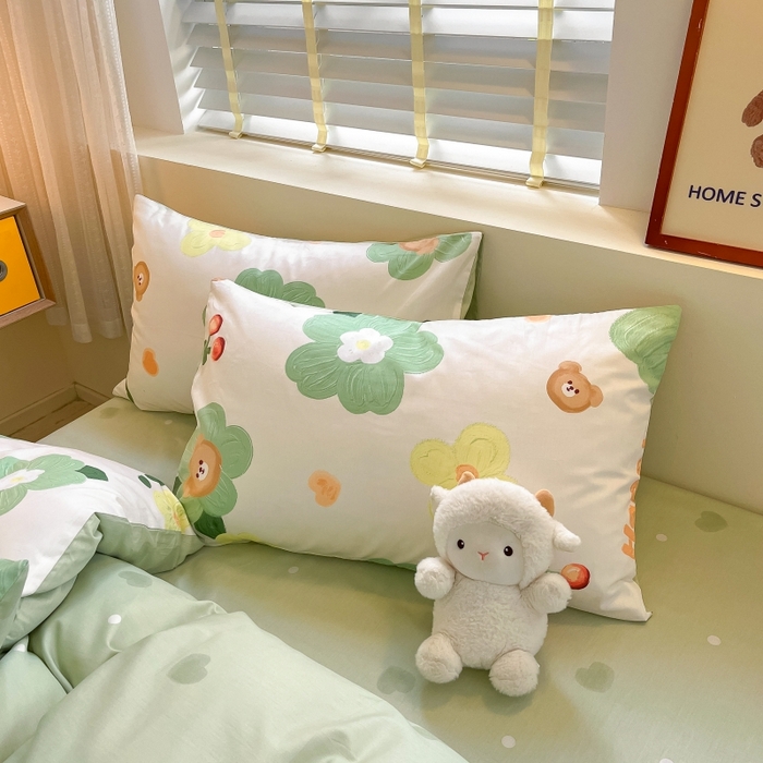 91家纺网 家纺一手货源 找家纺 蓝邻 2023年新款全棉印花单品系列-单被套 甜甜心事