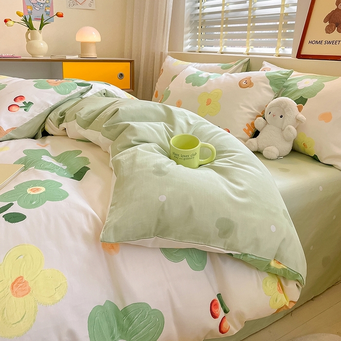 91家纺网 家纺一手货源 找家纺 蓝邻 2023年新款全棉印花单品系列-单被套 甜甜心事