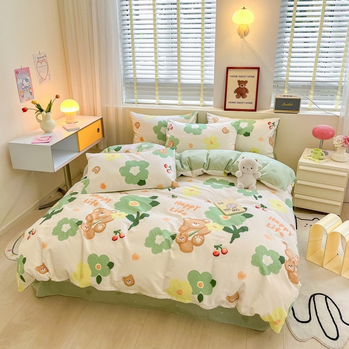 91家纺网 家纺一手货源 找家纺 蓝邻 2023年新款全棉印花单品系列-单被套 甜甜心事