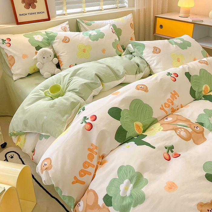 91家纺网 家纺一手货源 找家纺 蓝邻 2023年新款全棉印花单品系列-单被套 甜甜心事